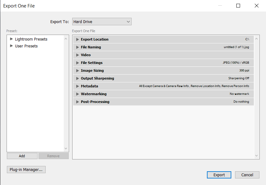Lightroom Export Settings For Web
